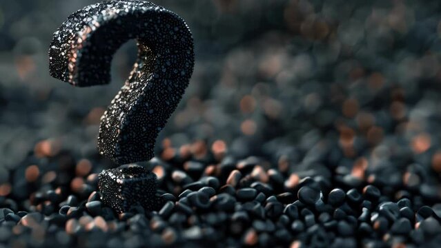 A unique question mark symbol made of black beans. Perfect for food or creativity concepts.