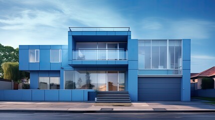 design blue house building