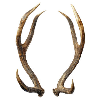 Pair of Antlers on White Background