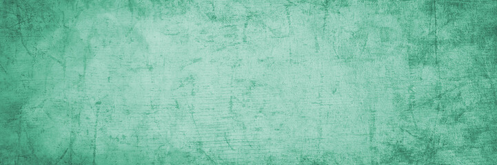 Distressed old vintage grunge texture on blue green background, light green wood board grain and wrinkled paper textured pattern, bright pastel Easter turquoise color background design - 751801740