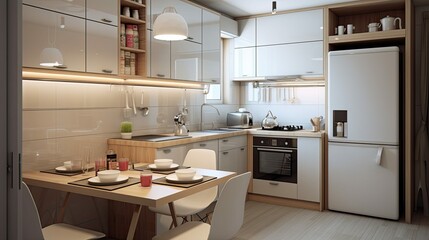 cozy apartment kitchen background