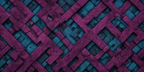 Foto auf Acrylglas Abstrakte Cyber-Textur in Lila und Blau mit Hightech-Muster © StockFabi