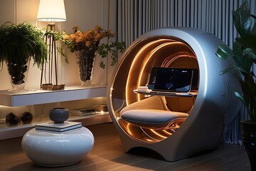 Smart Tech Villa: Luxury Furnishings with Built-In Gadgets for Chic Living