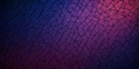 Abstrakte Cyber-Netzstruktur mit violetten und blauen Neonlinien - obrazy, fototapety, plakaty
