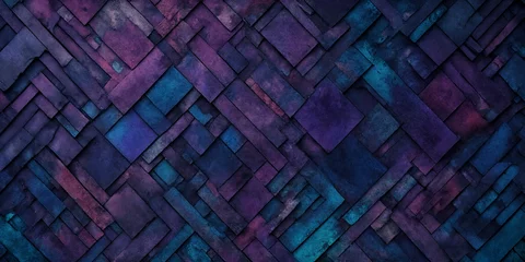 Poster Verflochtenes Muster in Blau und Violett © StockFabi