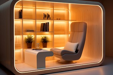 Serene Haven: Smart Furniture & Chairs with Built-in Lights Create the Ultimate Reading Nook Escape