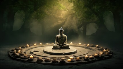 Obraz premium peaceful circle zen background