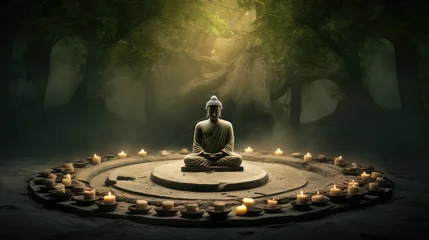 Tuinposter peaceful circle zen background © vectorwin