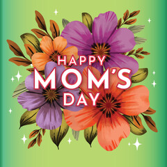 hand painted watercolor mother s day design vector illustration