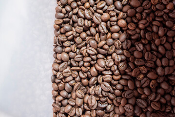 The coffee bean in the roasted coffee machine