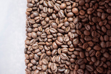 The coffee bean in the roasted coffee machine