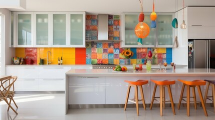 modern bright kitchen background