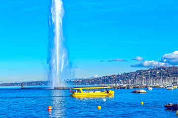 Springbrunnen im Genfersee in Genf (Schweiz)