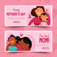 hand drawn mother s day banners design vector illustration