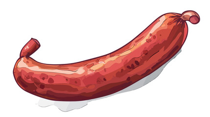 Sausage isolated on white background cartoon vector