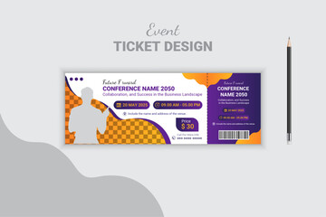 Annual program corporate business event ticket design, modern template