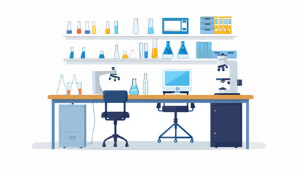 Scientific laboratory design vector illustration eps