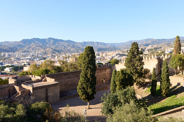 Malaga, Defensive walls of Gibralfaro Castle.