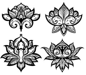 Lotus Flower Vector For Print, Lotus Flower Clipart, Lotus Flower vector Illustration
