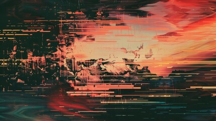 Abstract digital glitch art background