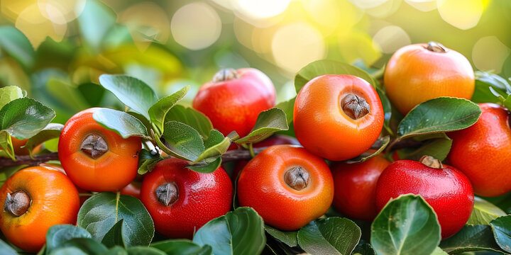 Marakuya, with sweet and sour seeds and fragrant pulp, against the background of bright sunli