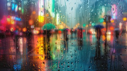 wet raining city