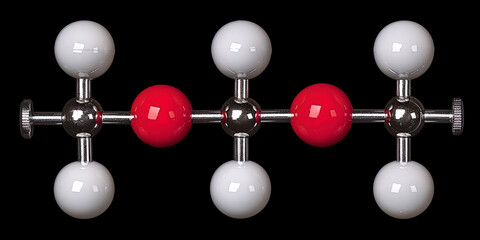 Molecule of ammonia (NH3) with nitrogen and three hydrogen atoms, demonstrating their geometric