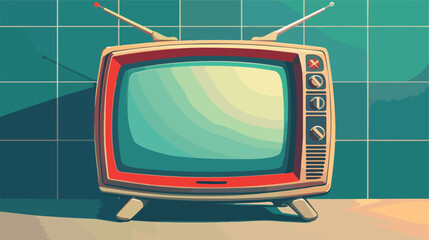 Stylish Vintage Television isolated on white backgro