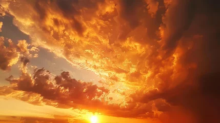 Tischdecke Blazing sunset sky, warm and captivating © furyon