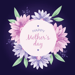 hand painted watercolor mother s day design vector illustration