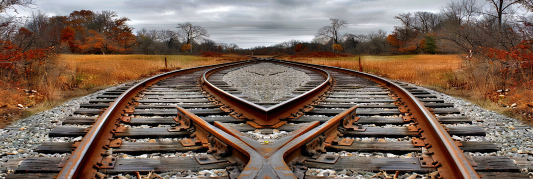 Railway tracks, entering through industrial areas transporting raw materials and finished pro
