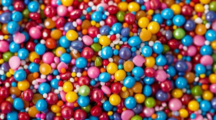 Fototapeta na wymiar Brightly colored candy sprinkles, festive and fun