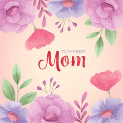 hand painted watercolor mother s day design vector illustration