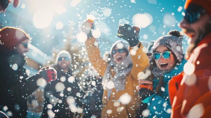 Skiers Celebrate in Style