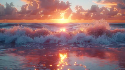 Gordijnen Sunset overt the sea © Matthew
