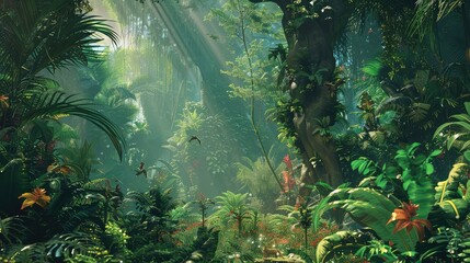 Fototapeta na wymiar wildlife jungle rain forest