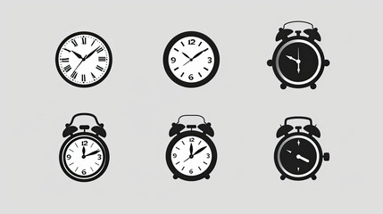 clock and time icons or logos , white background showing universe is a vast clockwork mechanism,...