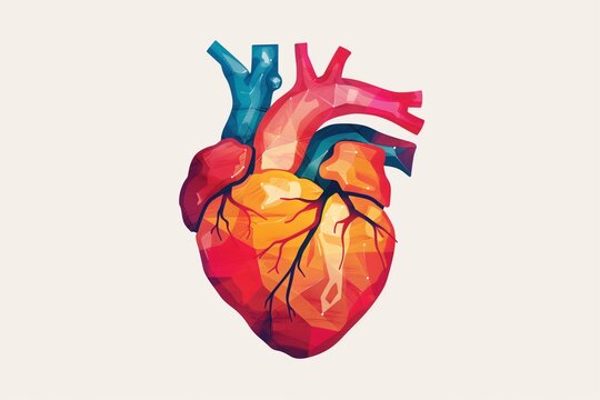 Colorful Illustration of a human heart.