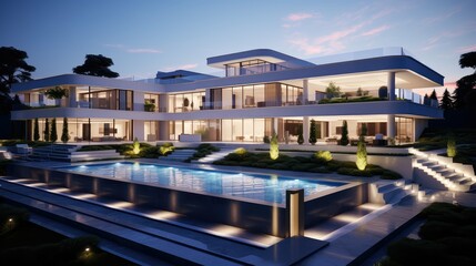 Fototapeta premium architecture luxury mansion building