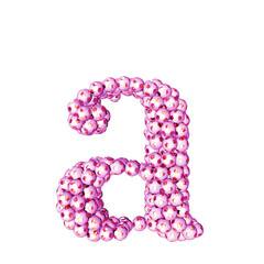 Symbols made from pink soccer balls. letter a