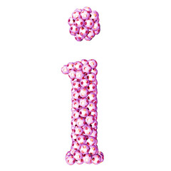 Obraz premium Symbols made from pink soccer balls. letter i