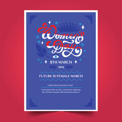 flat international womens day invitation template design vector illustration