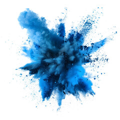 Fototapeta na wymiar blue powder explosion effect isolated or on white background