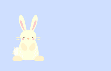 Easter Cute Illustration Bunny Rabbits in pastel colors, simple digital vector drawing
