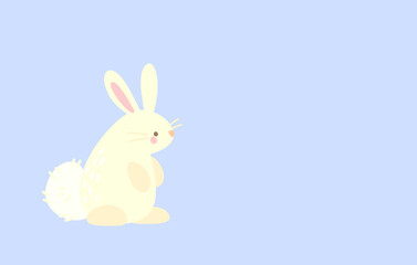 Easter Cute Illustration Bunny Rabbits in pastel colors, simple digital vector drawing