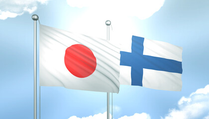Japan and Finland Flag Together A Concept of Realations