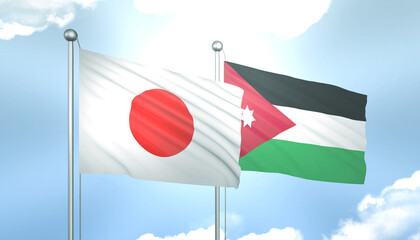 Japan and Jordan Flag Together A Concept of Realations