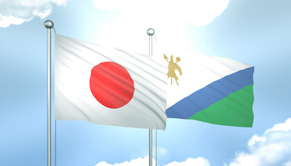 Japan and Lesotho Flag Together A Concept of Realations