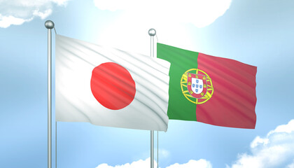 Japan and Portugal Flag Together A Concept of Realations