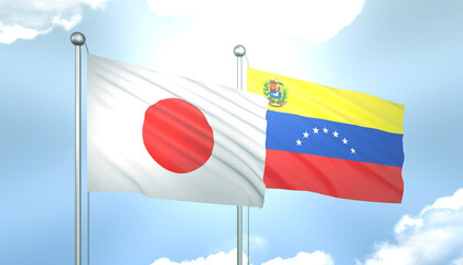 Japan and Venezuela Flag Together A Concept of Realations